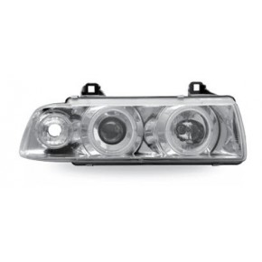 Тюнинг - комплект фар ангельские глазки (седан) (compact) литой указатель поворота внутри хром BMW E36