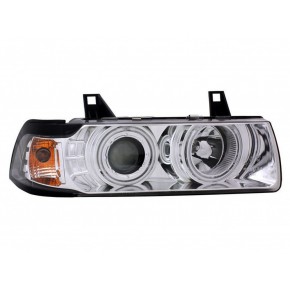 Тюнинг - комплект фар + указатель поворота ангельские глазки (седан) BMW E36