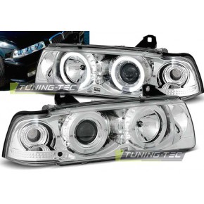 Тюнинг - комплект фар + указатель поворота ангельские глазки (седан) BMW E36