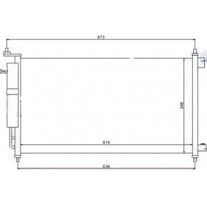 Конденсатор (радиатор) кондиционера с осушителем Nissan Note E11E