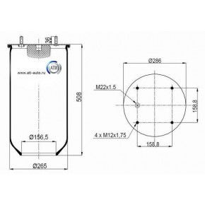 Пневморессора SAF/ROR без стакана