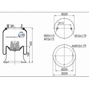 Пневморессора со сталь стаканом SMB/Fruehauf