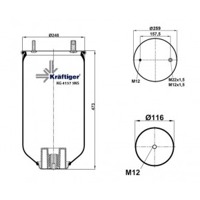 Пневморессора без стакана ROR