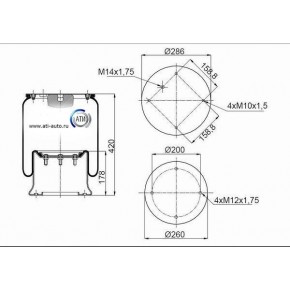 Пневморессора задняя со сталь стаканом Scania