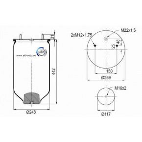 Пневморессора без стакана SAF