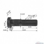 Болт колесный M22*1.5*085 SAF