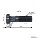 Болт колесный M22*1.5*078/88 SAF