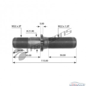 Шпилька M22*2/М22*1.5*112 BPW/Kass