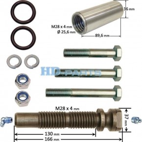 Р/к рессоры 1палец, 3болта, 2кольца, 2гайки, 2шайбы, 1втулка Scania G/P/R
