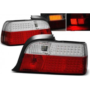 Задний фонарь внешний л+п (комплект) (купе) (кабриолет) с led (светодиоды) стоп сигнал , ук.повор хрустал красно - белый BMW E36