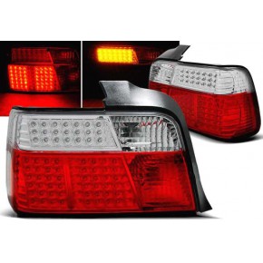 Задний фонарь внешний л+п (комплект) (седан) с led (светодиоды) стоп сигнал , ук.повор хрустал красно - белый BMW E36