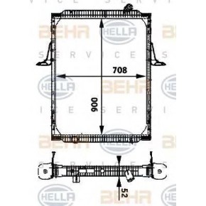 Радиатор системы охлаждения 900*708*53 с рамкой RVI Kerax