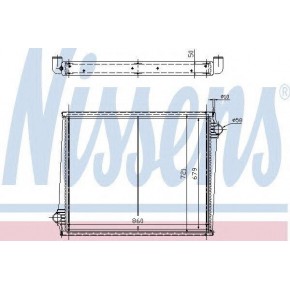 Радиатор системы охлаждения Scania R 860*679*50 с рамкой
