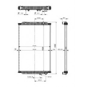 Радиатор системы охлаждения RVI Magnum DXI 12 1020*708*52