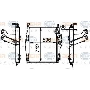 Интеркулер 596*712*64 MB Actros/Atego/Axor