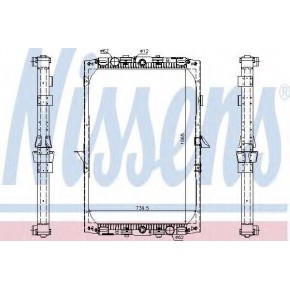 Радиатор системы охлаждения 1065*740*40 с рамкой DAF 95XF