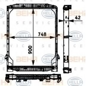 Радиатор системы охлаждения Iveco ES 740*900*40