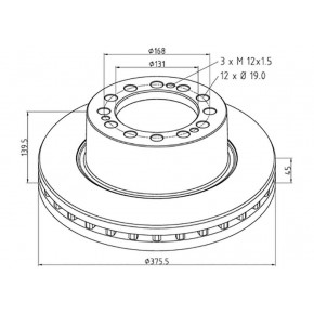 Диск тормозной 375*45*139.5 SAF SKRB 9019K/I