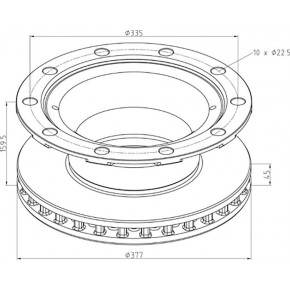 Диск тормозной 377*45*159.5 BPW SB3745T