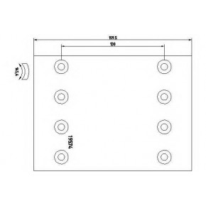 Накладка тормозная 2REM 300*200 BPW/SAF/Kassbohrer