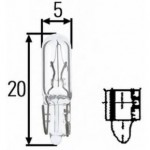 Лампа 24V W2*4.6d 1,2W щитка приборов без цоколя