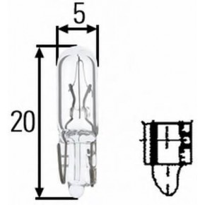 Лампа 24V W2*4.6d 1,2W щитка приборов без цоколя