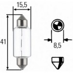Лампа накаливания C10W Lisse 41X11 24V 10W SV8,5