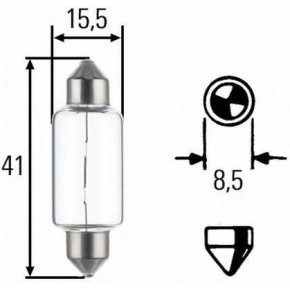 Лампа накаливания C10W Lisse 41X11 24V 10W SV8,5