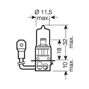 Лампа 24V H3 70W с проводком галогеновая