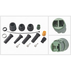 Разъём 2х конт.(3 корпуса, 3 клеммы, 4 упл. кабеля, 2 упл. кольца,хомут)