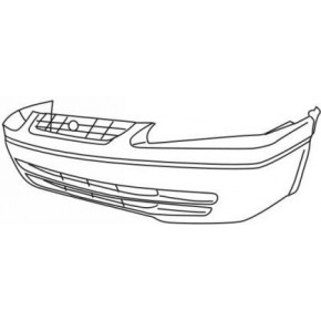 Передний бампер с решетк литой без отверстий под противотуманки Toyota Camry V20