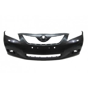 Передний бампер с отверстиями под датчики (оригинал) омыват фар Toyota Camry V40