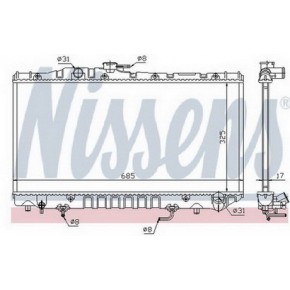 Радиатор охлаждения 1.3 (механика) (1 ряд) (88 - 91 1.6) Toyota Corolla 90 EE90 / CE90 / AE92 / AE95 3 / 4 ДВ