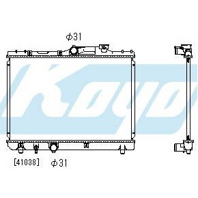 Радиатор охлаждения (механика) 1.3 1.5 1.6 1.8 (1 ряд) (длина 525мм) Toyota Corolla AE100 / EE101 седан-4ДВ / хетчбек-3ДВ