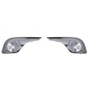 Комплект противотуманных фар (с решетками бампера хром) Toyota HighLander - 2 поколение