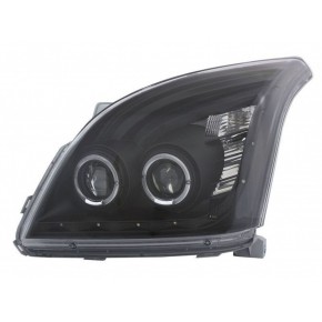Тюнинг - комплект линзованных фар ангельские глазки с led (светодиоды) с дхо Toyota Land Cruiser Prado 120