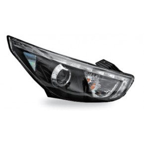 Тюнинг - комплект линзованных фар с led (светодиоды) внутри черные Hyundai IX35