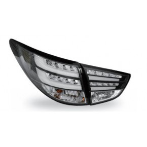 Тюнинг - комплект задних внешних + внутренних фонарей с led (светодиоды) внутри черн - хром Hyundai IX35