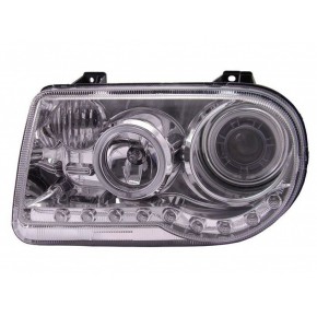 Тюнинг - комплект фар ангельские глазки с led (светодиоды) с дхо Chrysler 300С