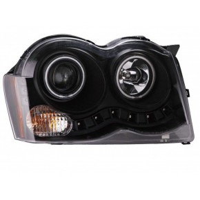 Тюнинг - комплект фар ангельские глазки с led (светодиоды) с дхо Jeep Grand Cherokee - 3 поколение WK