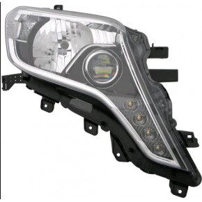 Тюнинг - комплект линзованных фар с led (светодиоды) внутри черные Toyota Land Cruiser Prado 150