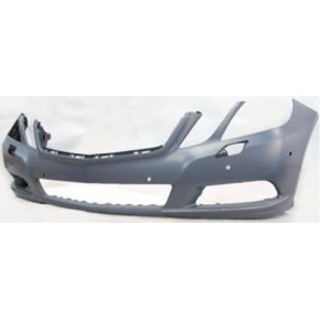 Передний бампер с отверстиями под противотуманки под датчики под омыватель фар грунтованный (elegance) Mercedes W212