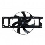 Мотор+вентилятор радиатора охлаждения в сборе с рамкой без кондиционера Renault Sandero - 1 поколение