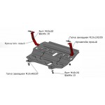 Защита картера (двигателя) + кпп с креплениями Volkswagen Polo седан / хетчбек