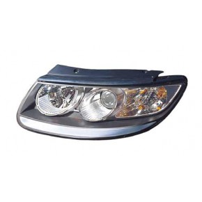 Фара левая с регулирующим мотором внутри черная Hyundai Santa FE - 2 поколение