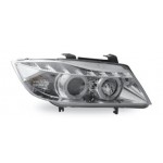 Тюнинг - комплект линзованных фар ангельские глазки с led (светодиоды) внутри хром BMW E90 седан / E91 универсал
