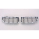 Решетка радиатора левая черная - хром BMW E90 седан / E91 универсал