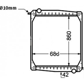 Радиатор охлаждения (860 x 679 x 48 mm) Scania 114