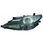 Фара левая линзованная под корректор с led (светодиоды) внутри чёрная Toyota Auris