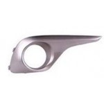 Решётка в передний бампер правая с отверстиями под птф серебристая Toyota HighLander - 2 поколение